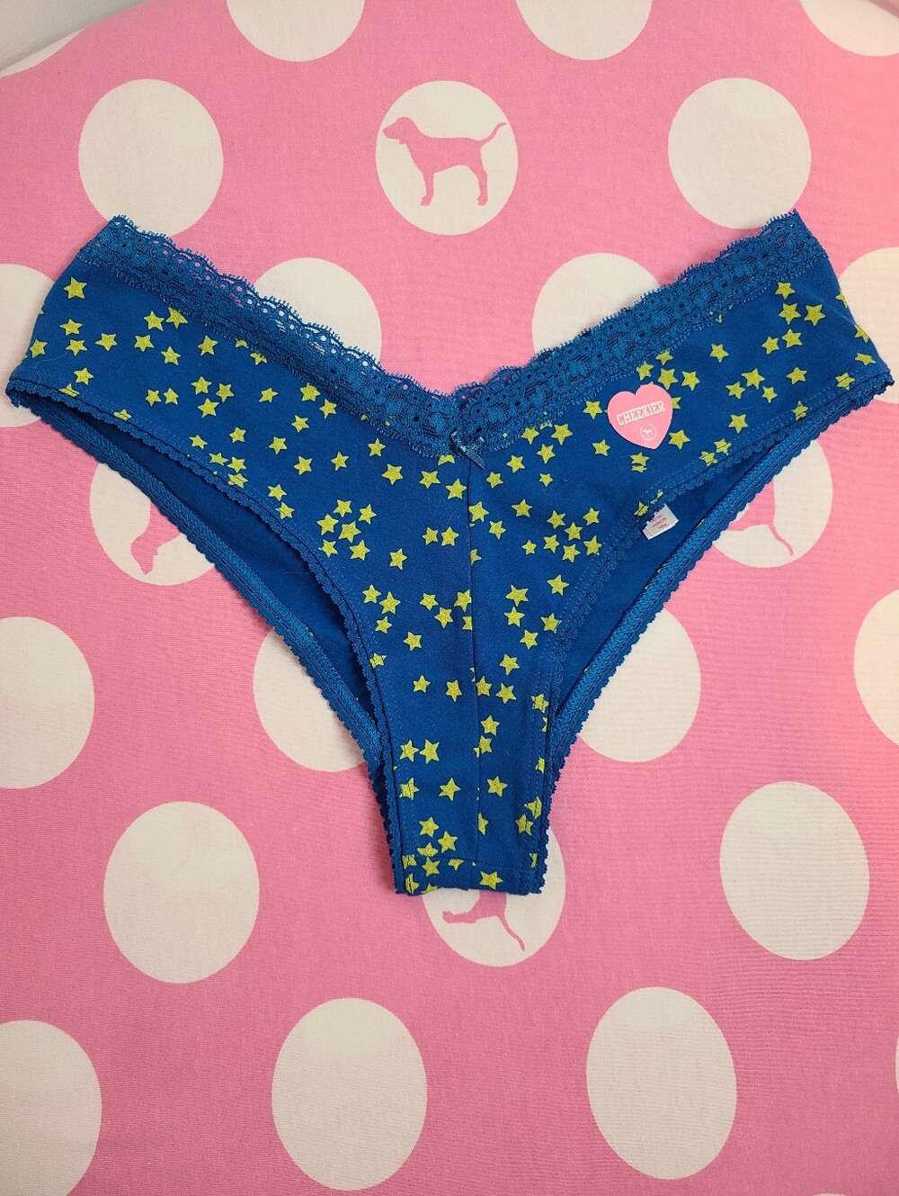 Rare VTG VS PINK Graphic Cotton XLR  Tanga Panty Size Sm